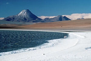 Flat Earth Premium Framed Print Collection: Chile - Atacama Andes & Lake Legia Atti Plano East of Salar de Atacama, Chile's largest salt flat