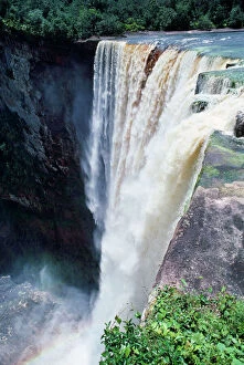 Landscape paintings Metal Print Collection: Kaieteur Waterfalls. Guyana South America. Fall's drop is 780 feet