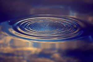 Drop Collection: Ripple on Water - With reflection of clouds