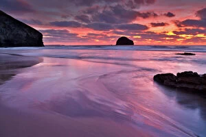 Sunset landscapes Poster Print Collection: Trebarwith Strand