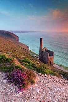Scenic landscapes Framed Print Collection: Wheal Coates - at sunset - St Agnes, Cornwall, UK