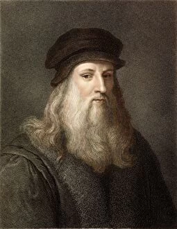 Modern art Metal Print Collection: 1490 Leonardo Da Vinci colour portrait
