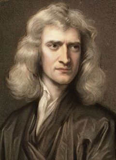 Portraits Photographic Print Collection: 1689 Sir Isaac Newton portrait young