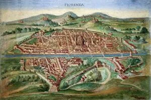 Related Images Pillow Collection: 16th Century Plan of Florence