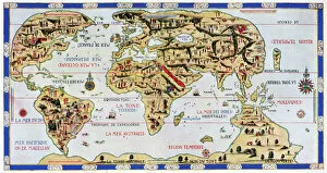 Maps Greetings Card Collection: 16th century world map