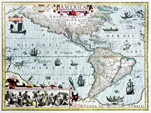Gerardus Mercator's Cartographic Legacy Photographic Print Collection: 17th century map of the New World