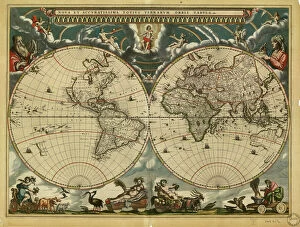 Renaissance art Fine Art Print Collection: 17th century world map
