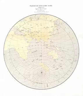 Hemisphere Collection: 1874 Transit of Venus chart, egress 1