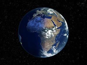 Hemisphere Collection: Africa, night-day satellite image