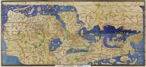 Italy Photographic Print Collection: Al-Idrisis world map, 1154