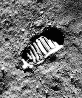 Space Walk Premium Framed Print Collection: Apollo 11 astronaut footprint on Moon