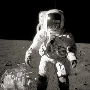 The Moon Framed Print Collection: Astronaut Alan Bean on the Moon