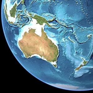 South Pacific Ocean Collection: Australia, topographic map