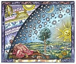 Heavens Collection: Celestial mechanics, medieval artwork
