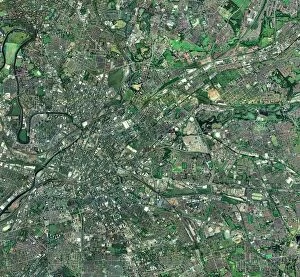 Salford Mouse Mat Collection: Central Manchester, aerial view