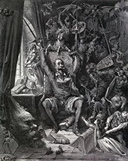 French Collection: Cervantess Don Quixote in his library