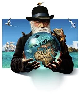 Globe Collection: Charles Darwin, British naturalist