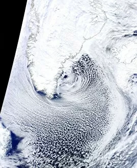 Noaa Collection: Cloud streets, Greenland, satellite image