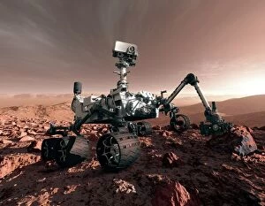 NASA history Premium Framed Print Collection: Curiosity rover, artwork