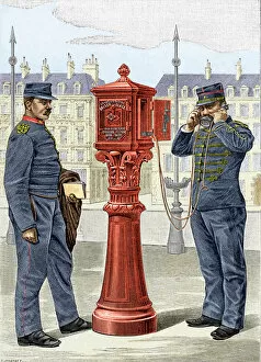 1900 Collection: Early fire brigade street alarm