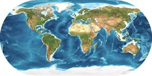 Geography Collection: Earth, topographic and bathymetric map