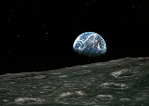 William White Mouse Mat Collection: Earthrise photograph, artwork
