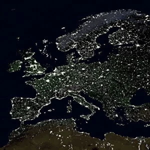 Related Images Poster Print Collection: Europe at night