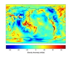 13 Dec 2013 Fine Art Print Collection: Gravity map of Earth C018 / 9377