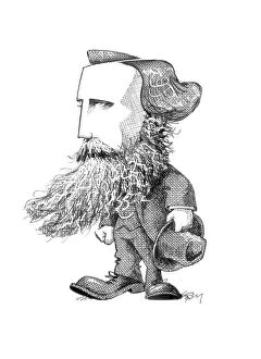 Black and white artwork Premium Framed Print Collection: James Clerk Maxwell, caricature