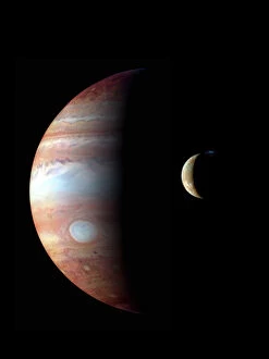 Satellite Imagery Canvas Print Collection: Jupiter and Io, New Horizons image