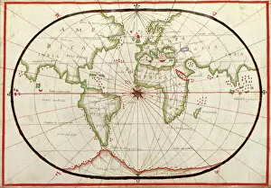 Colonies Collection: Map of the world, 1590