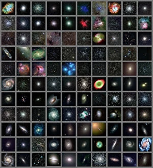 Space Premium Framed Print Collection: Messier objects, full set