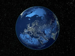 Hemisphere Collection: North America at night, satellite image
