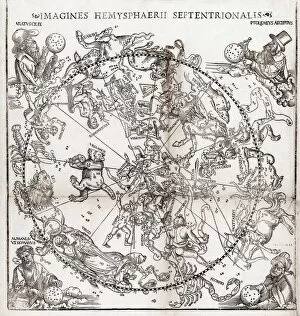 Albrecht Durer Mouse Mat Collection: Northern hemisphere star chart, 1537