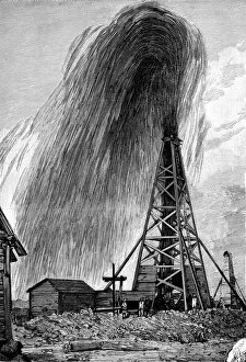 Fossil Fuel Collection: Oil well, 19th century