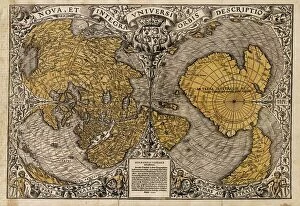 Greece Metal Print Collection: Oronce Fines world map, 1531