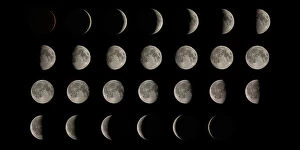 Cycling Metal Print Collection: Phases of the Moon