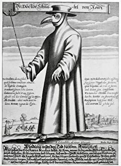 Related Images Metal Print Collection: Plague doctor, 17th century artwork