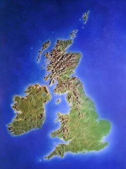 Ireland Photo Mug Collection: Relief map of the United Kingdom and Eire