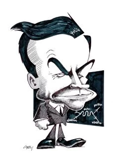 Black and white portraits Greetings Card Collection: Richard Feynman, caricature C015 / 6715