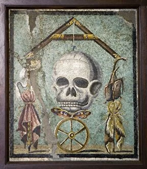 Naples Photographic Print Collection: Roman memento mori mosaic