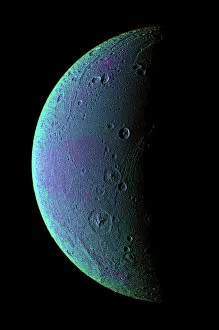 Craters Collection: Saturns moon Dione, Cassini image