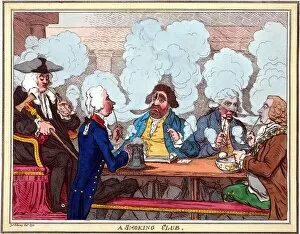 Satire Collection: Smoking club, 18th century artwork