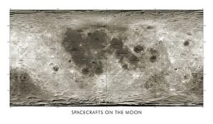 Mare Collection: Spacecraft on the Moon, lunar map
