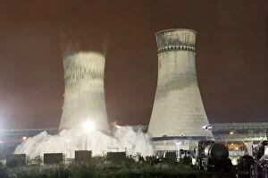 Related Images Poster Print Collection: Tinsley cooling towers demolition