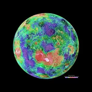 Solar System Glass Coaster Collection: Venus radar map, North Pole