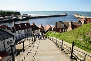 Whitby Mouse Mat Collection: The 199 Steps in Whitby, North Yorkshire, England, United Kingdom, Europe