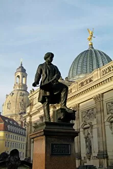 Saxony Collection: Academy of Fine Arts, Frauenkirche, Dresden, Saxony, Germany, Europe