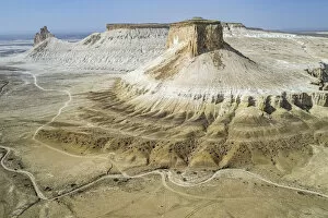 Kazakhstan Photo Mug Collection: Aerial of Bozzhira Canyon, Ustyurt plateau, Mangystau, Kazakhstan, Central Asia, Asia