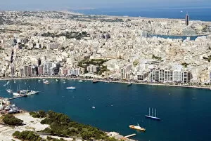 Malta Cushion Collection: Aerial view of Sliema, Malta, Mediterranean, Europe